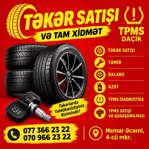 Təkər satışı və tam xidmət Təklif olunan xidmətlər: - Təkər satışı — Bakı