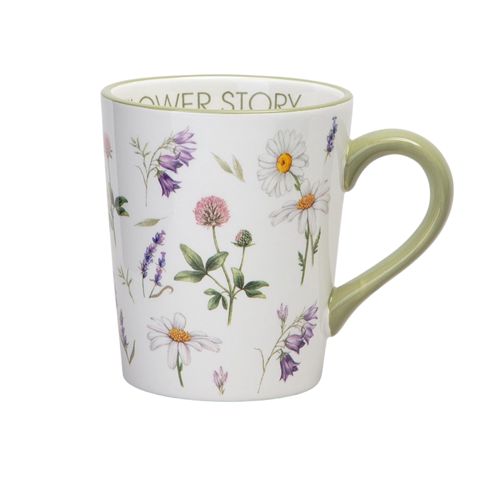 Fincan Agness Flower Story, keramika, ağ, 400 ml — Bakı