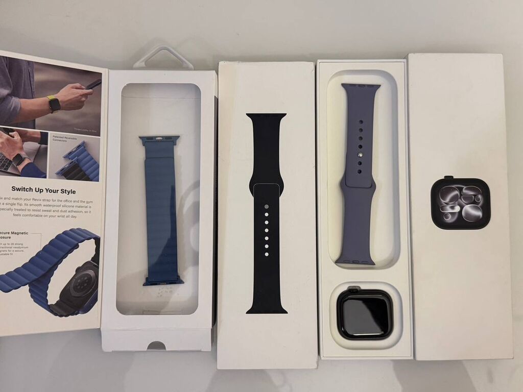Apple Watch (kvadrat korpuslu model) üçün aksesuar dəsti Paketin — Saat sapları və bilərziklər, Bakı (4)