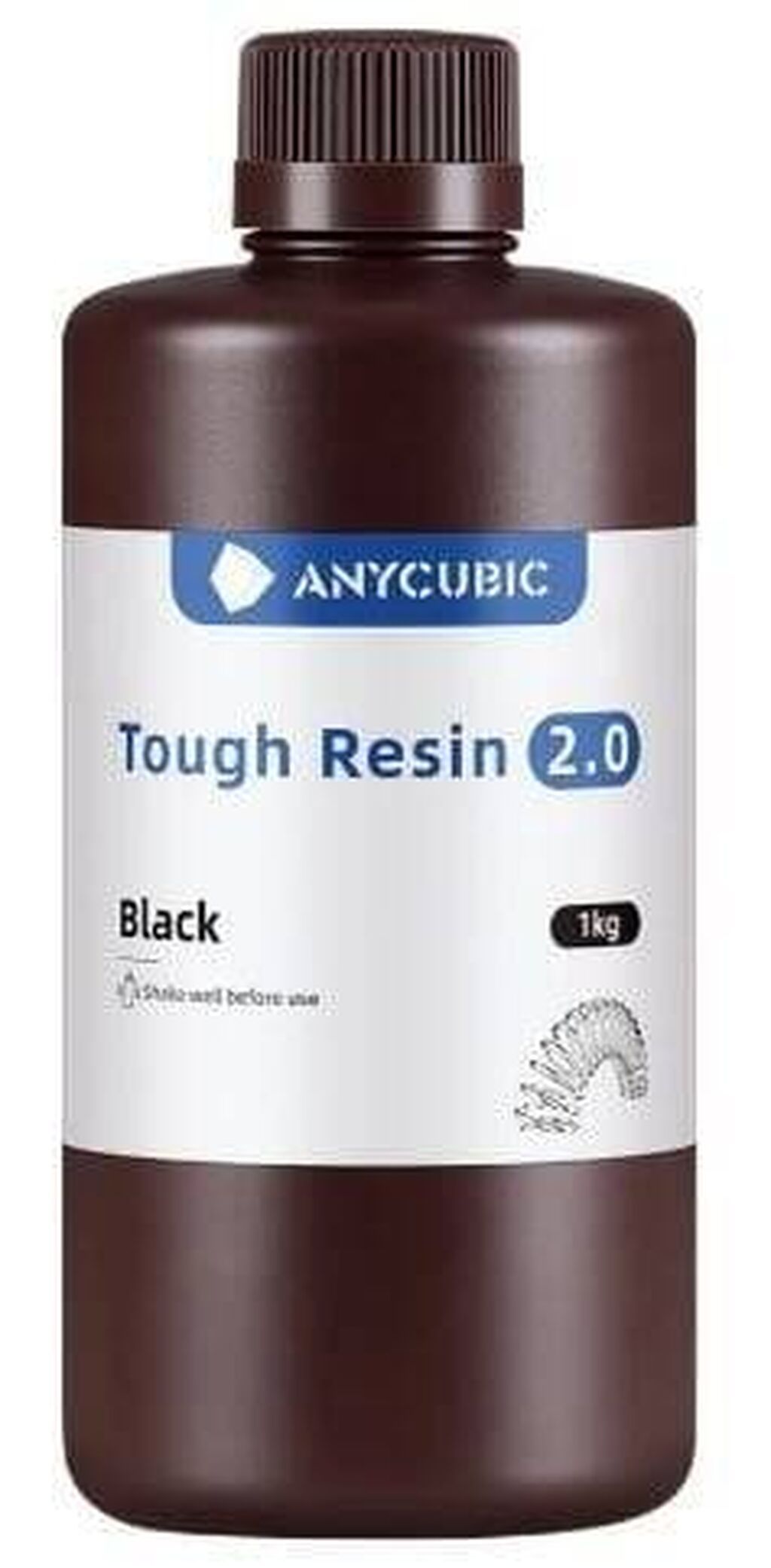 Anycubic Tough Reçine 2.0 – Qara, 1 kq Resin texnologiyalı 3D — Rənglər və vernik, Bakı