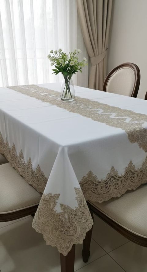 Süfrə 65136082, kətan, 180x270 sm, ağ — Bakı