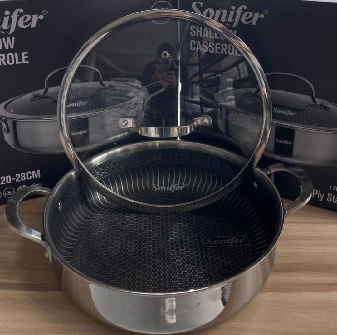 Qazan Sonifer SF-1220, paslanmayan polad, gümüşü, 28 sm — Mallar, Bakı (3)