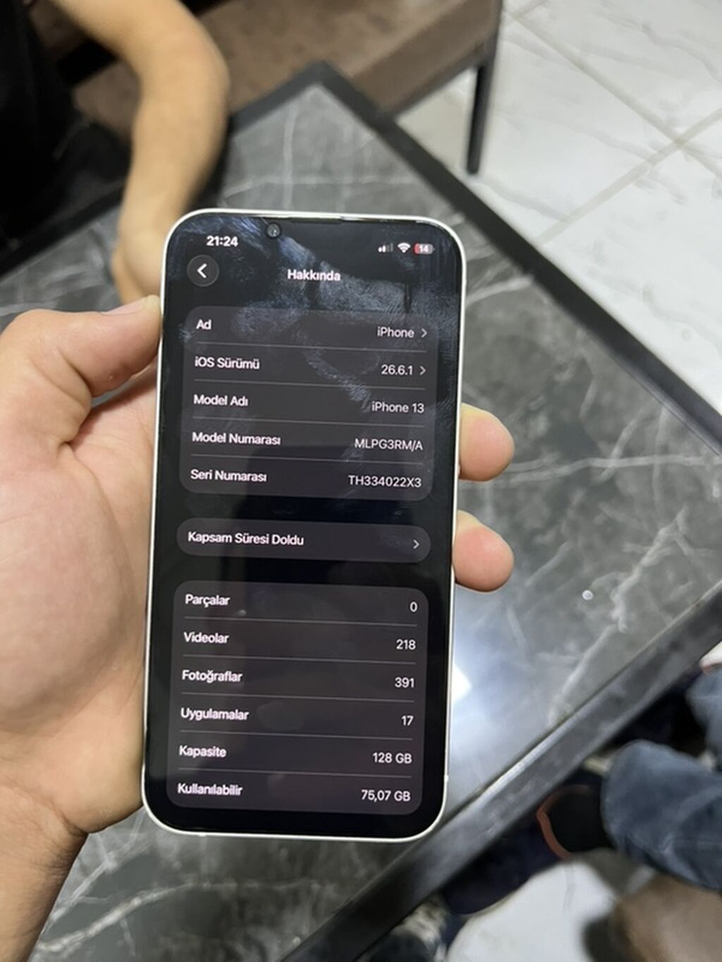 IPhone 13, 128 GB, Ağ, Face ID — Apple iPhone, Masallı (9)
