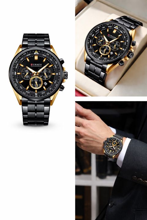 Qol saatı kişilər üçün Curren Black/Gold — Bakı