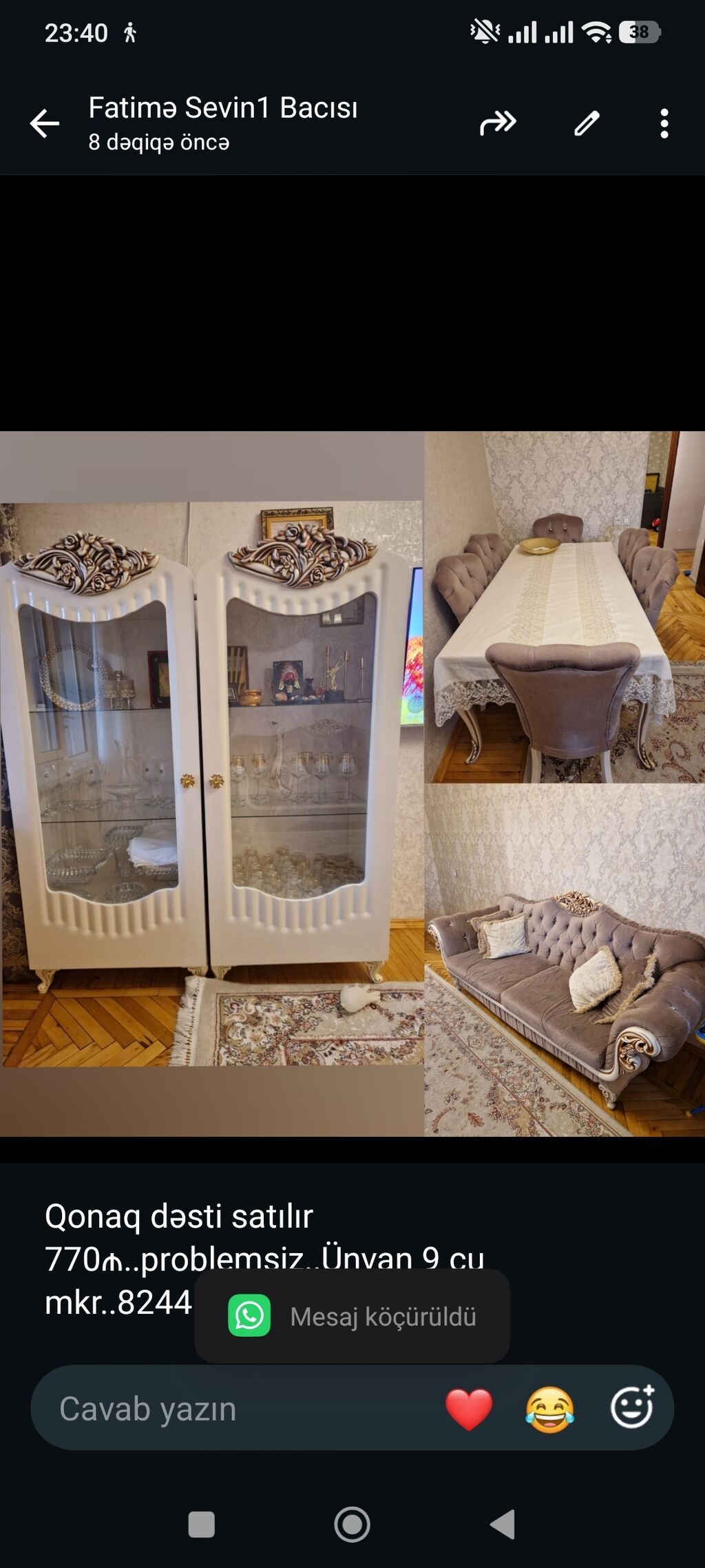 Qonaq dəsti satılır 770₼. problemsiz. Ünvan 9 cu mkr. 8244. Fatimə99 — Qonaq otağı üçün, Bakı
