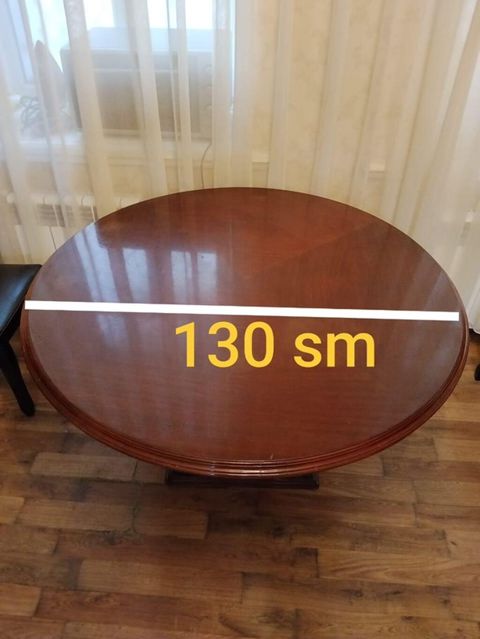 Dairəvi yemək masası - Ölçü: diametri 130 sm - Material — Bakı