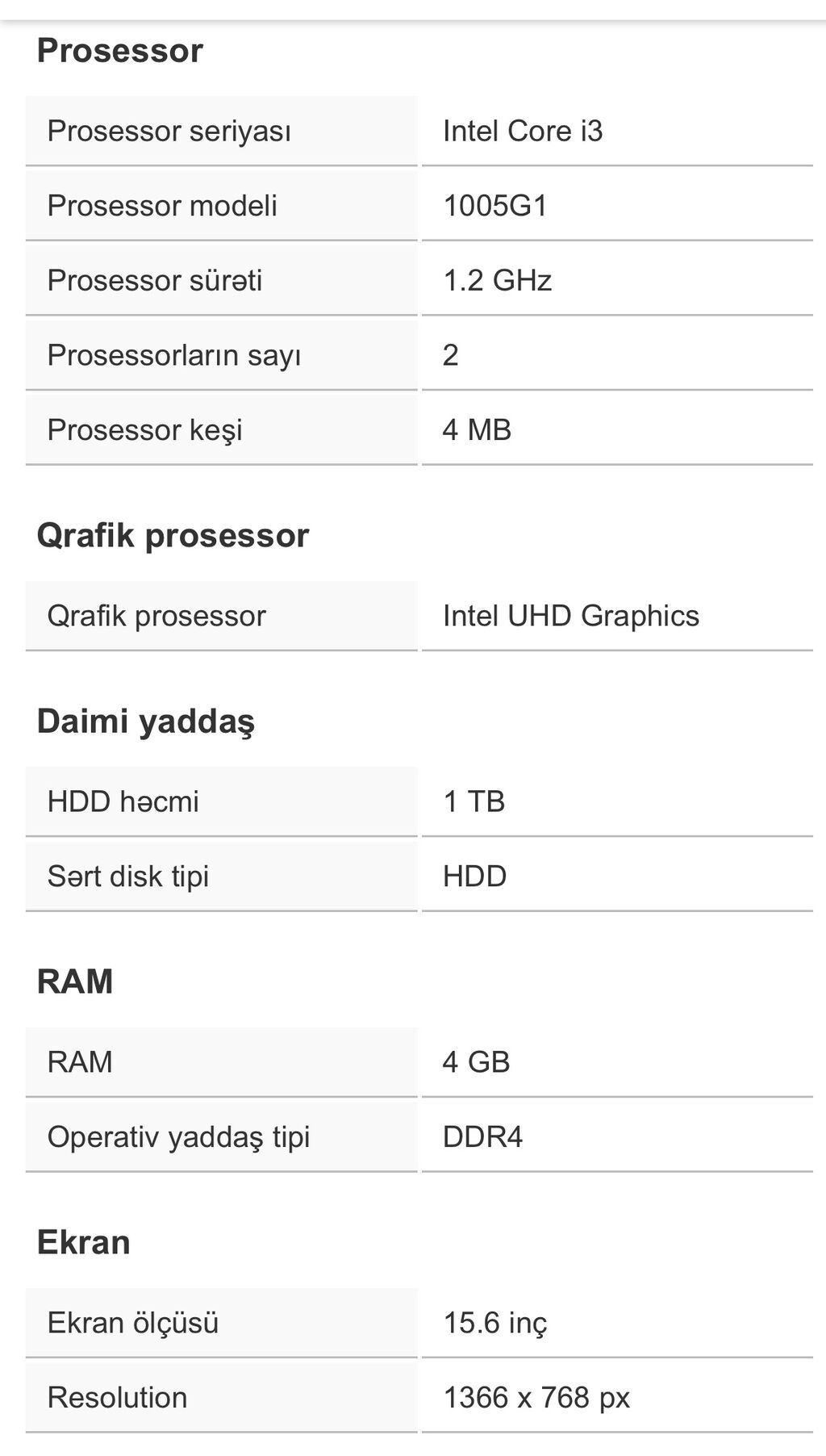 HP noutbuk – 15.6" ekran, tam ölçülü klaviatura (rus/ingilis layout) — HP, Bakı (6)