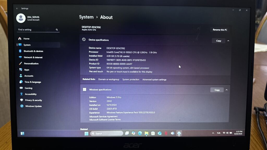 Acer Aspire A315-57G noutbuku - Ekran: 15.6" - Prosessor: Intel Core — Acer, Xırdalan (3)