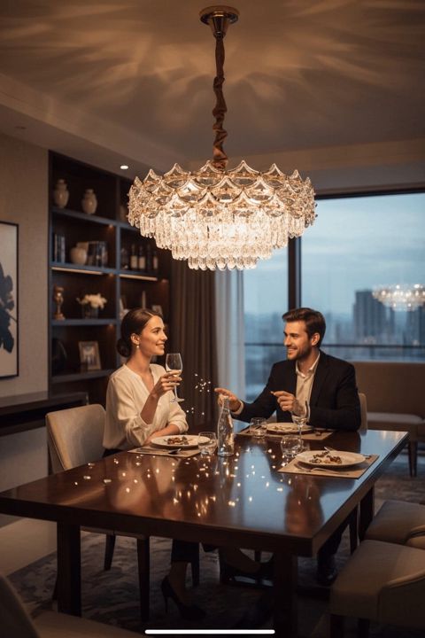 Asma kristal LED çıraq, klassik-modern üslub, 80 sm - prml_ll96 — Bakı