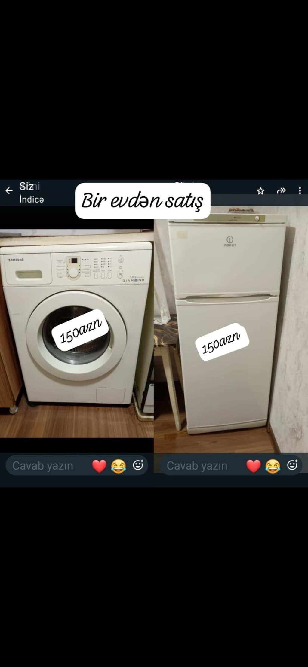Bir evdən satış həm paltaryiyan həm soyidıcu cəmi 300 azn tam — Soyuducular, Bakı