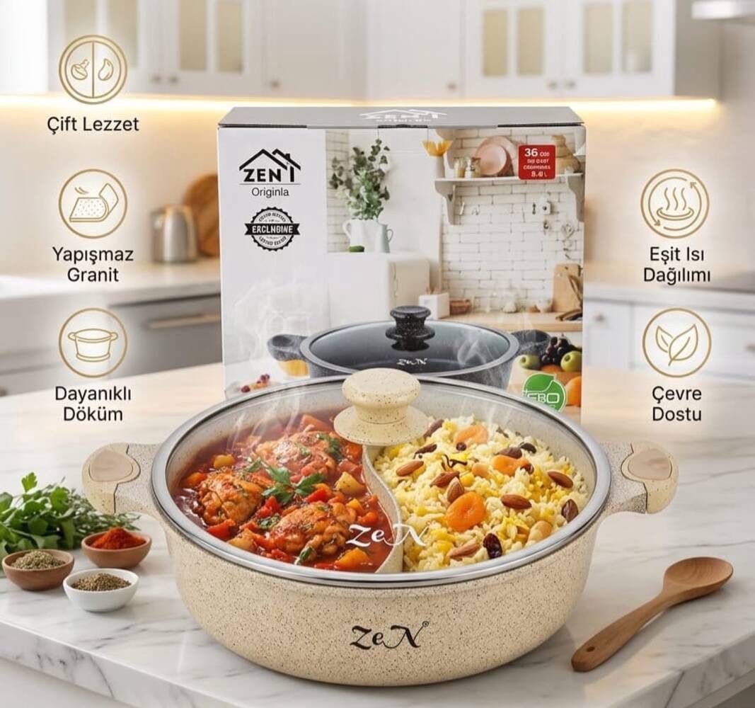 Tava Zen GR-SS0038, qranit, krem, 32 sm — Mallar, Bakı