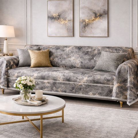 Divandek VM019-2704, velür, boz, 210x170 sm — Bakı