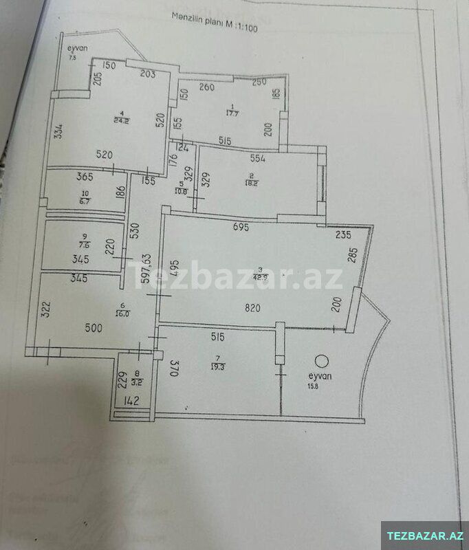 Diller Universitetinin yaxinliqinda 4 otaqli mənzil satilir — Mənzil, Bakı (5)