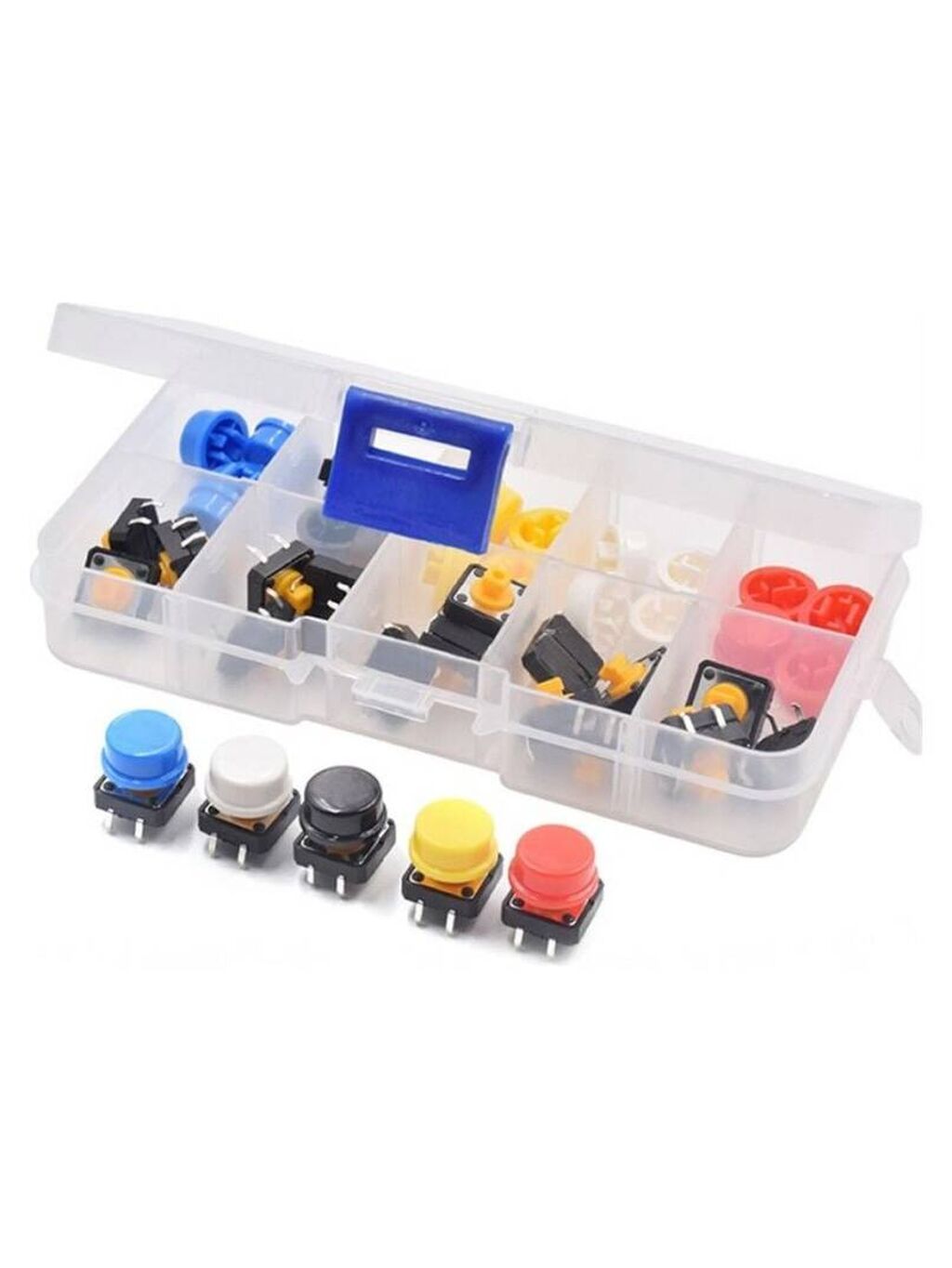 12x12mm Qapaqlı Push Button Dəsti – 25 ədəd, 5 rəng Elektron — Salon detalları, Bakı (3)