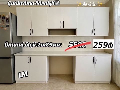 Mətbəx mebellərinin sifarişlə hazırlanması Ölçü 2metr25sm üst — afa.mebel