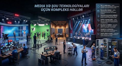 Peşəkar səs, ışıq və studiya avadanlıqları satışı quraşdırılması Kino — Bakı