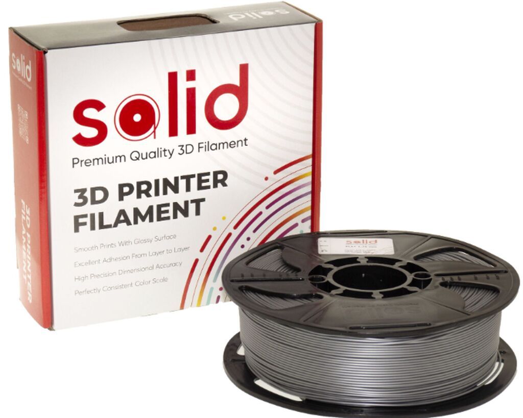 Solid Filament PLA Plus Gümüş Boz – 1 kq (1.75 mm) 3D basqılarınızda — İstehlak malları və aksesuarlar, Bakı (2)