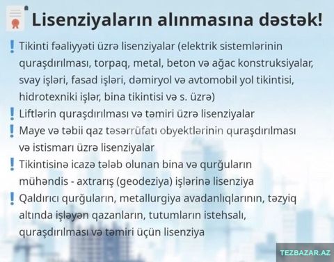 Tikinti şirkətlərinə lisenziya alınmasına dəstək — Bakı