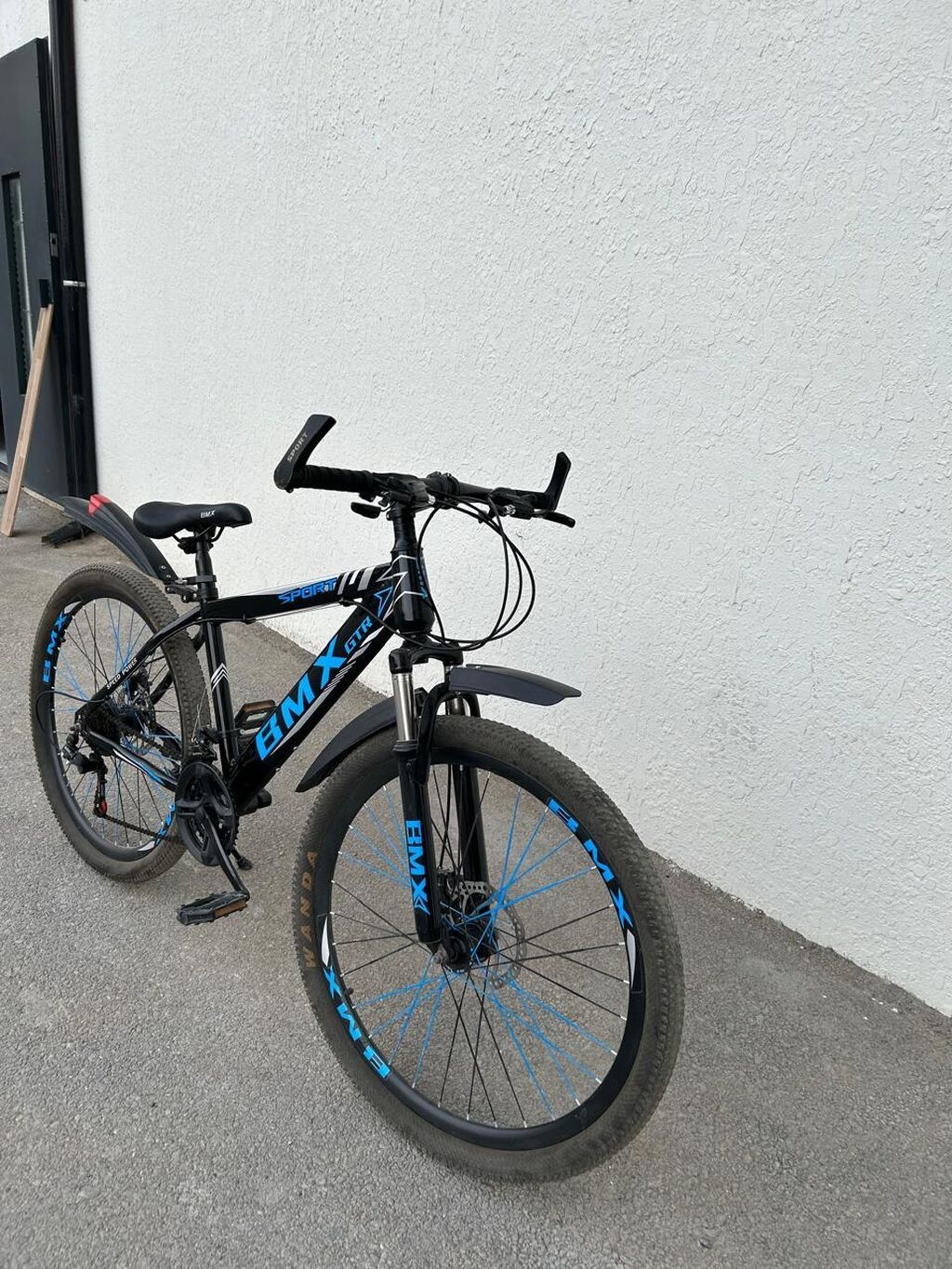 BMX marka dağ/şose tipli velosiped - Rəng: qara-göy qrafika ilə — BMX, Masazır (3)