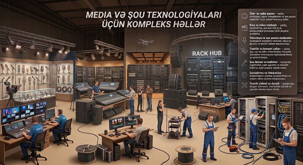 Peşəkar səs, ışıq və studiya avadanlıqları satışı quraşdırılması Kino — Digər, Bakı (3)