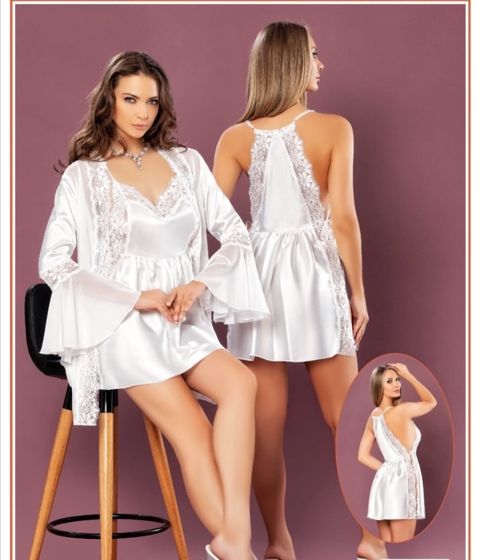 Qadınlar üçün kombinasiya shn030-3101-26, ağ, atlas, ölçü M — Bakı