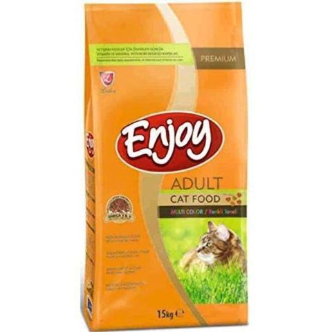 Quru yem Enjoy Adult Cat pişiklər üçün omega-3 və omega-6 əlavələri ilə,15 kq — Bakı