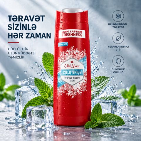 Duş üçün gel və şampun Old Spice Gold Spice, 400 ml — Bakı