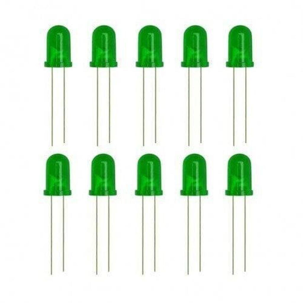 Başlıq: 5 mm Yaşıl LED Paketi – 10 ədəd Təsvir: - Paket: 10 ədəd 5 mm — Ampullar, Bakı