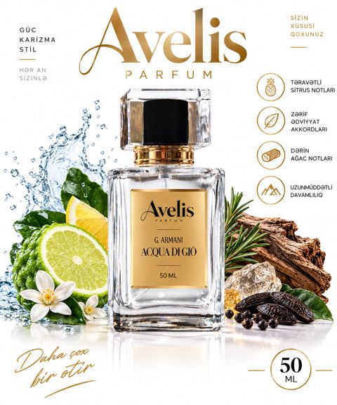 Avelis Parfum Acqua Di Gio ətir suyu kişilər üçün 50 ml — Bakı