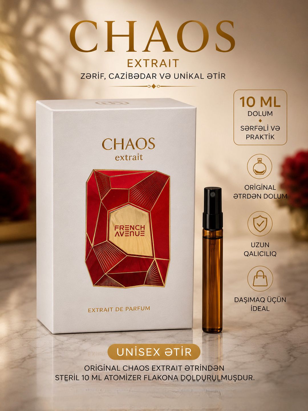 Ətir suyu No Brand Chaos Extrait, uniseks, 10 ml — Mallar, Bakı (2)
