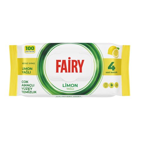 Bütün səthlər üçün nəm salfetlər Fairy limon yağlı 100 əd — Bakı