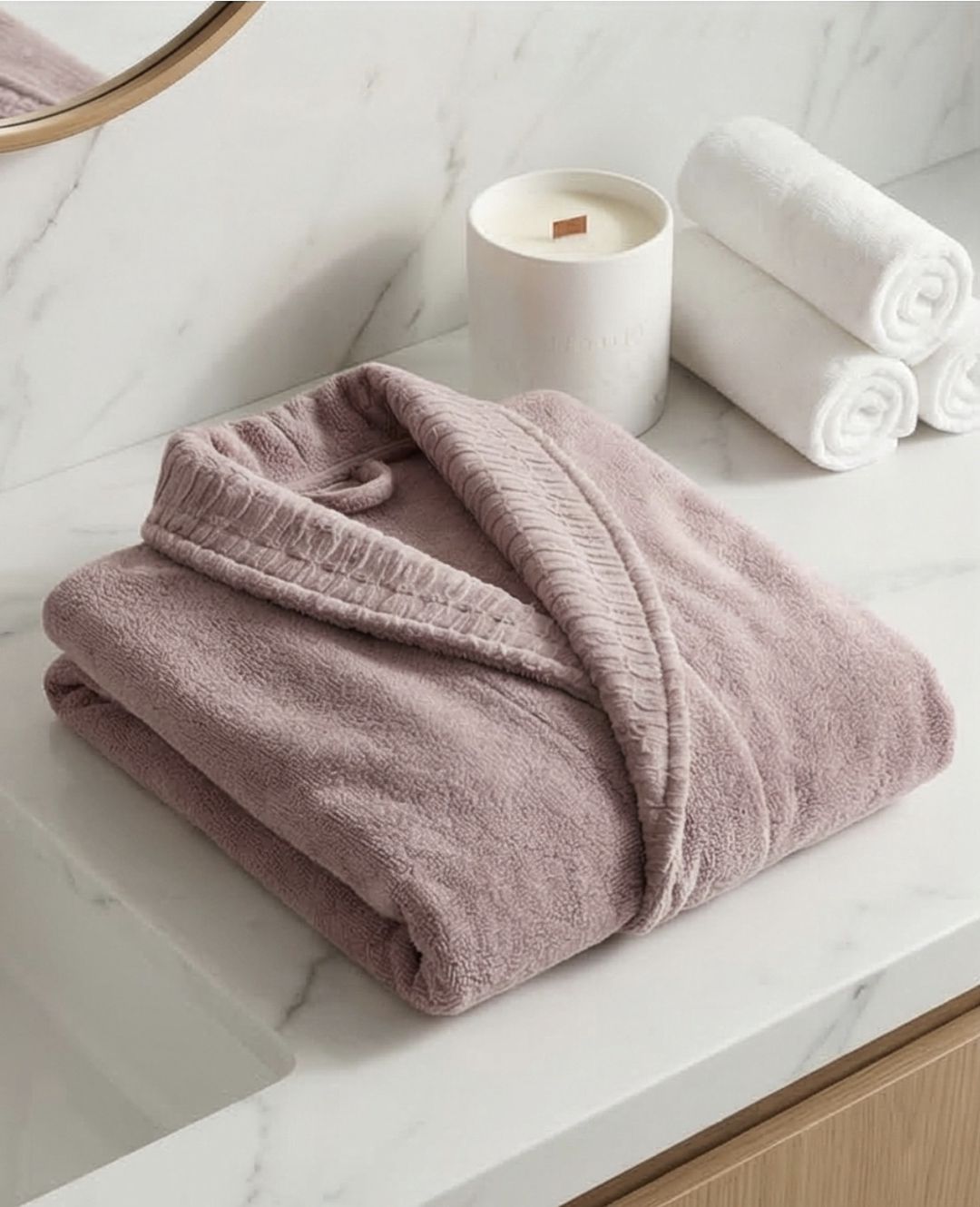 Hamam xalatı qadınlar üçün, pambıq, açıq bənövşəyi, ölçü L/XL — Mallar, Bakı (3)