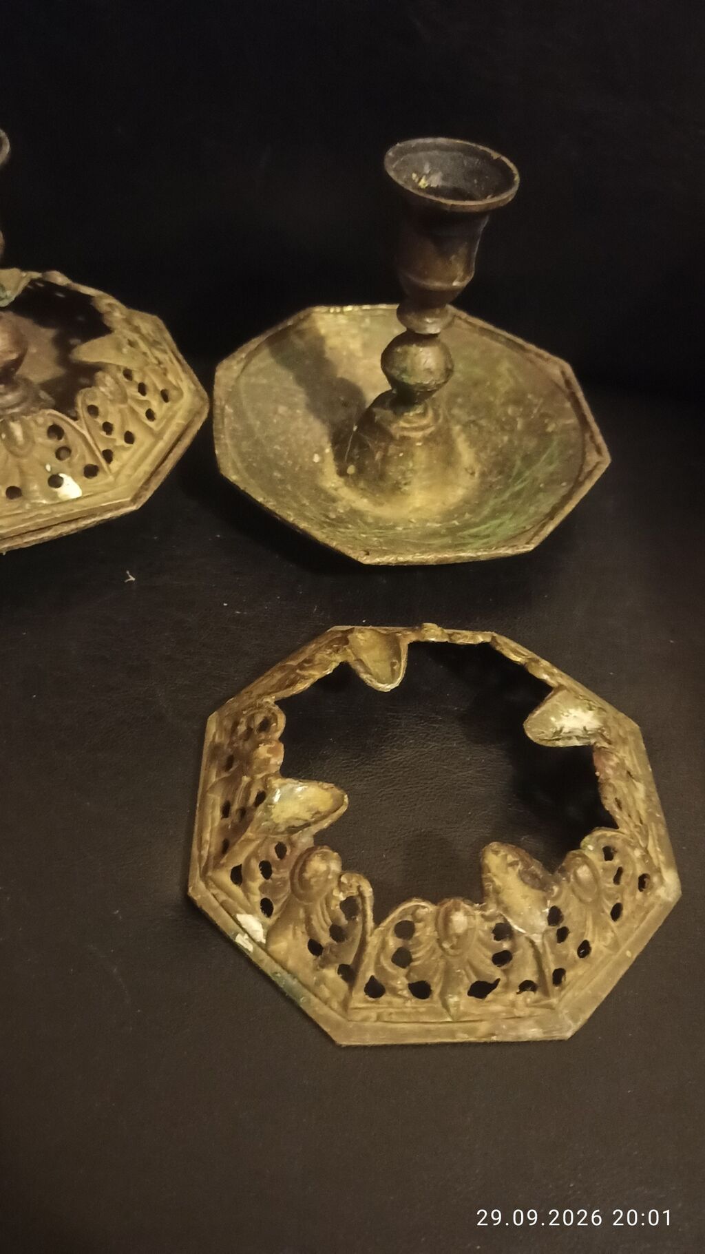 Məhsul: Metal şamdan dəsti (2 ədəd) 1930 il bronza şamdan külqabı — Eviniz üçün ətirləri, şamlar və şam tutacaqları, Bakı (3)
