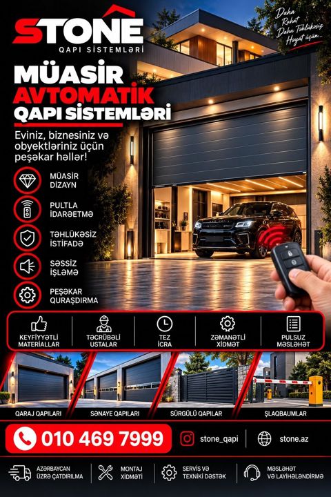Yeni Qaraj darvazası, Seksional, Avtomatik, rəng - Boz, Şəbəkə ilə, Kredit yoxdur, Ödənişli quraşdırma, Pulsuz çatdırılma — Bakı