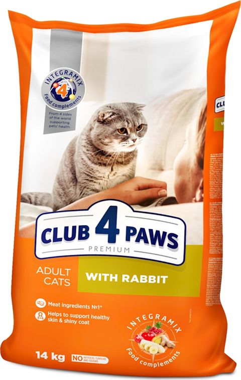 Yetkin pişiklər üçün quru yemək Club 4 paws dovşan ilə 14 kq — Bakı