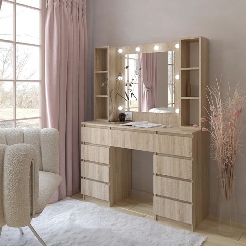 Makiyaj masası 8484, sonoma, laminat, 160х40х120 sm — Bakı