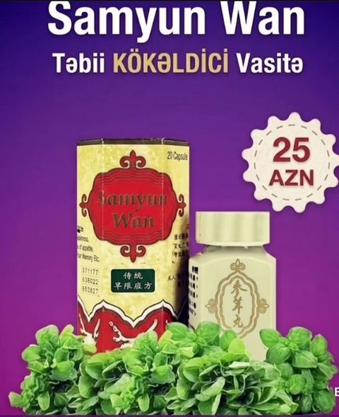 Samyun Wan – Təbii kökəldici vasitə Məhsul: Samyun Wan kapsulları — Qobu