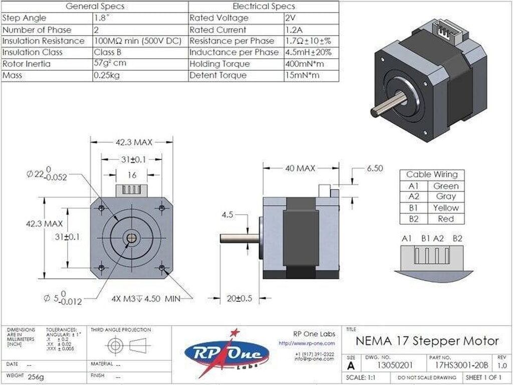 3D Printer Step Motor – Nema 17, 1.8°/200 addım, 1.5A, bipolar — İstehlak malları və aksesuarlar, Bakı (2)