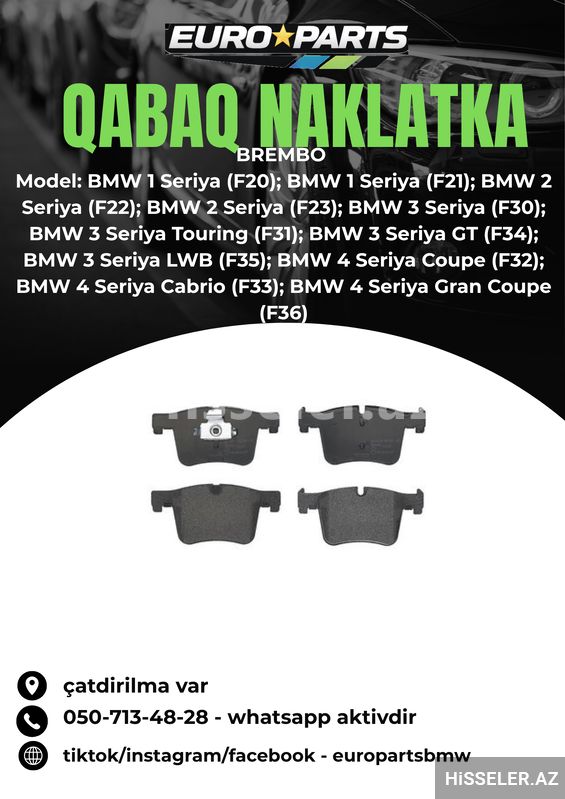 Bmw F30 F20 F36 Qabaq Naklatka — Gidiş hissəsi, Bakı