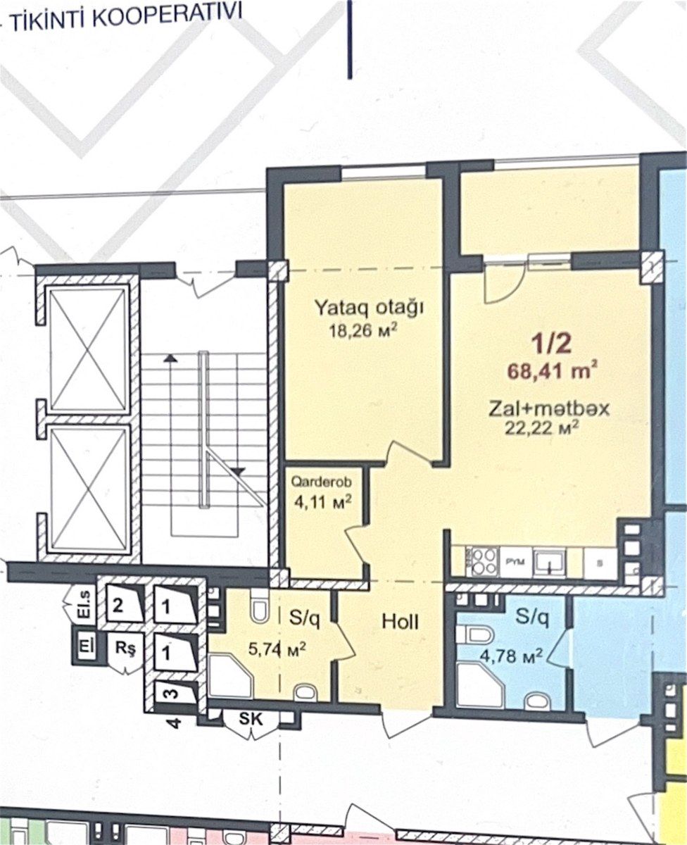 Satılır 2 otaqlı yeni tikili 68.4 m² — Mənzil, Bakı (5)