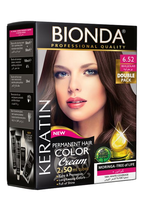 Saç üçün qalıcı krem boya Bionda Professional 6.52 Beaujolais, 2x50 ml — Bakı