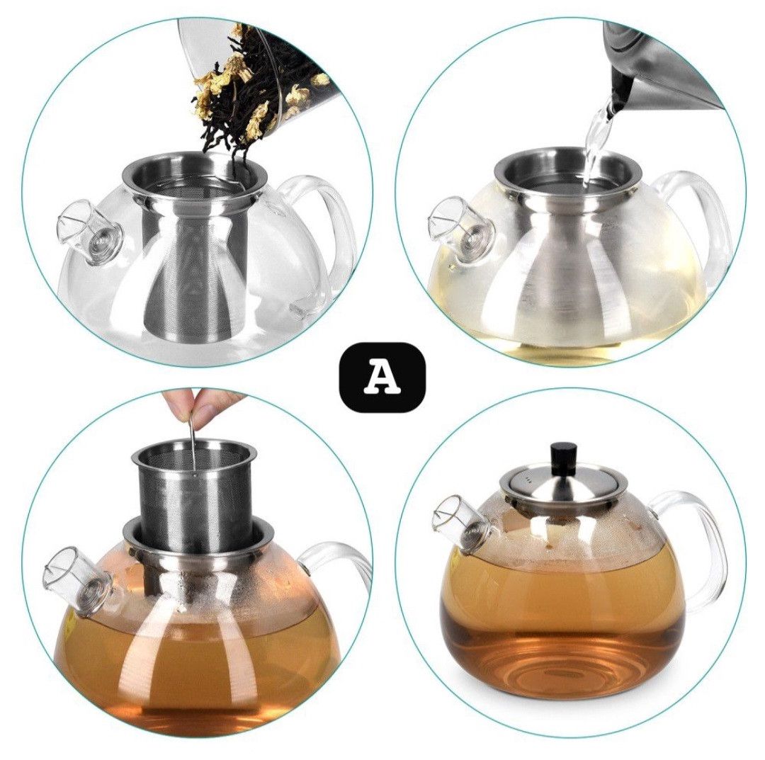 Dəmləmə çaydanı 1500 ml Şüşə Şəffaf — Mallar, Bakı (3)