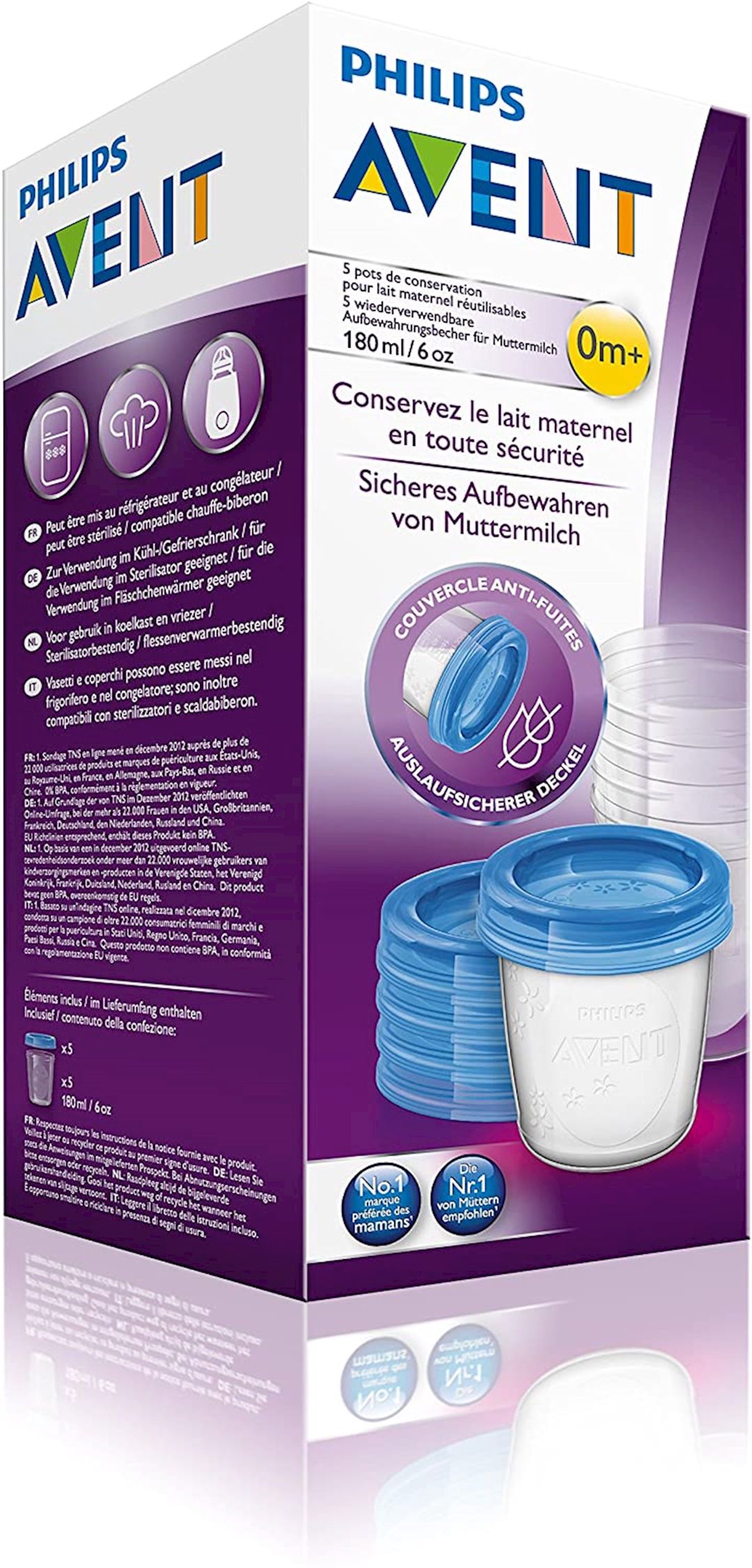 Ana südü saxlama konteynerləri Phillips Avent 180 ml, 5 əd — Mallar, Bakı (3)