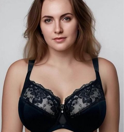 Qadınlar üçün doldurucusuz büsthalter 80476891, pambıq, qara, ölçü 105 — Bakı