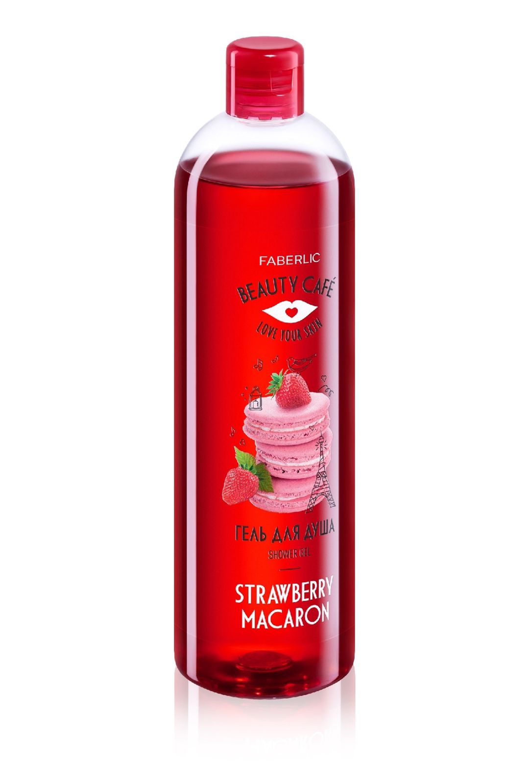 Duş geli No Brand Beauty Cafe Strawberry Macaron, Bütün dəri növləri, 500 ml + Lif — Mallar, Bakı (2)