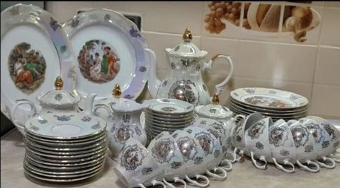 Çay dəsti, Farfor, 12 nəfərlik, Almaniya — Digah