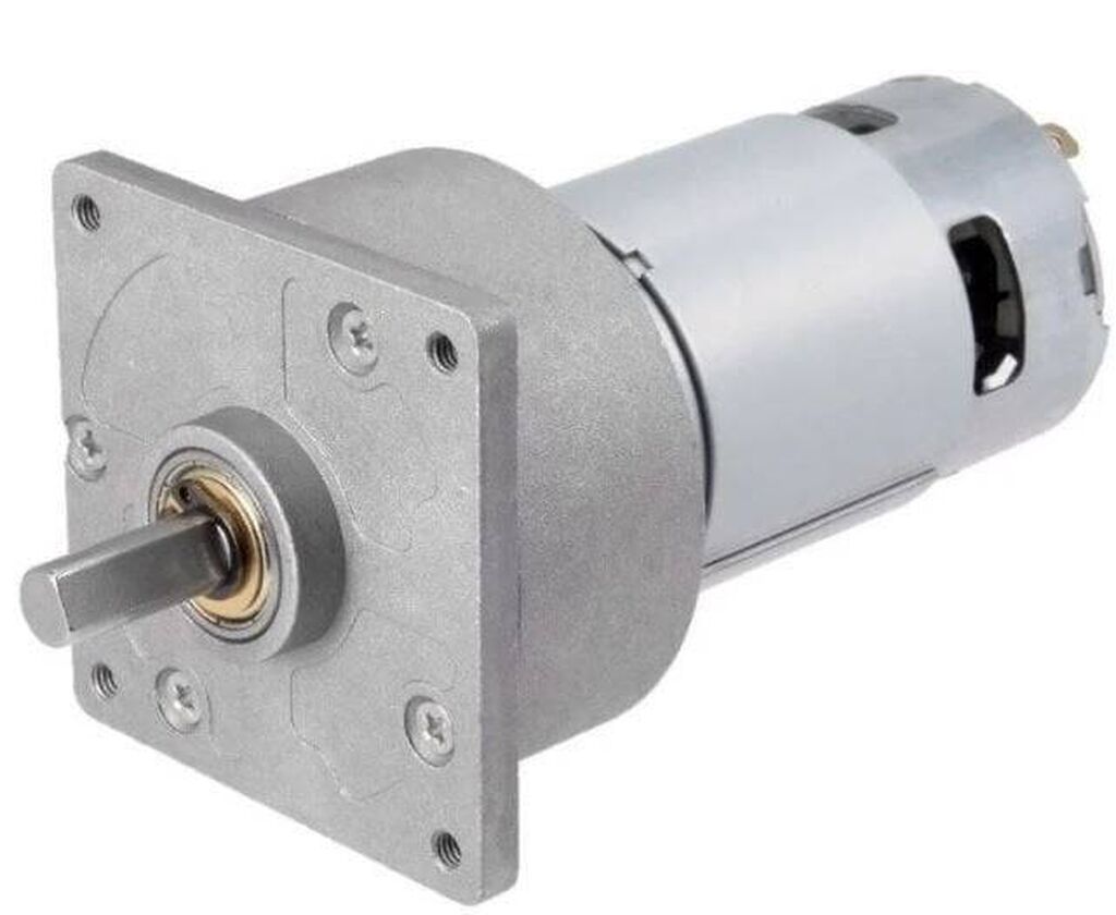 12V 30 RPM 60mm Reduktorlu Kvadrat Flanşlı DC Motor Yüksək tork tələb — Transmissiya, Bakı (2)
