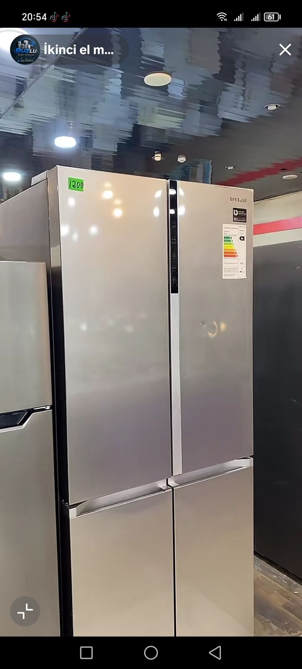 Dörd qapılı yan‑yana (French Door) soyuducu, paslanmayan polad (inox) — Soyuducular, Digah