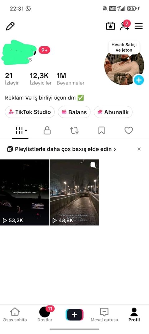Xidmət: TikTok profilində reklam və əməkdaşlıq Təklif: - Aktiv TikTok — Xaçmaz
