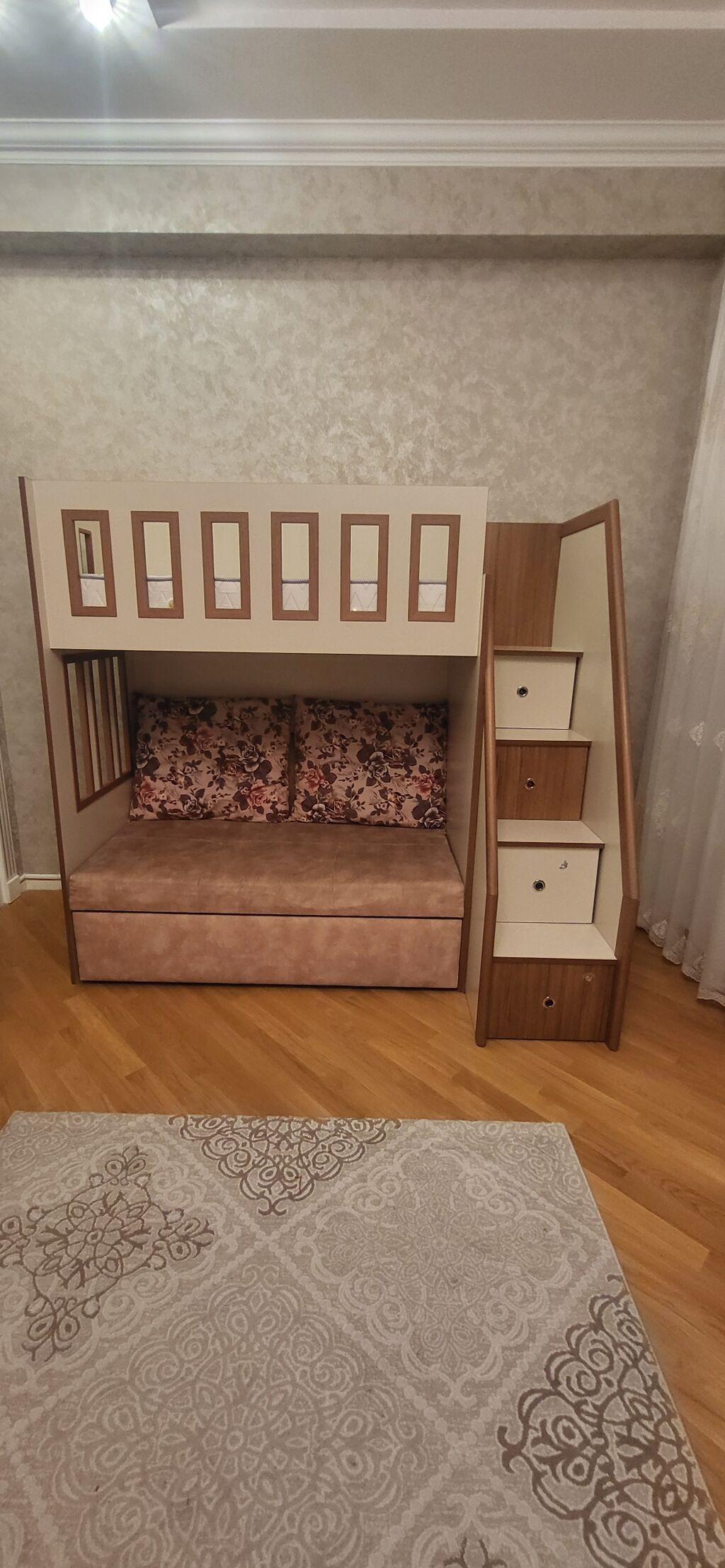 Uşaq otağı üçün çoxfunksiyalı iki mərtəbəli çarpayı-divan komplekti — Yataqlar, Bakı (3)
